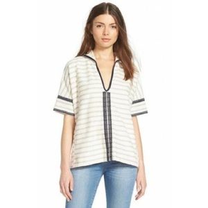 Madewell Elise Embroidered Short Sleeve Hoodie
